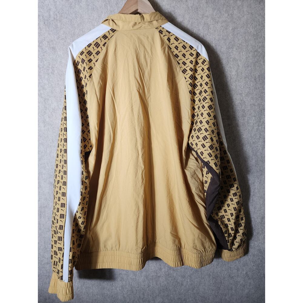 PUMA Gold Brown Y2K Luxe Active Windbreaker Track Jacket SZ XXL - Picture 2 of 12